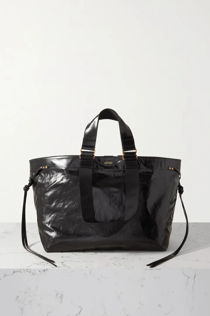 Isabel Marant - Wardy Crinkled-leather Tote - Black