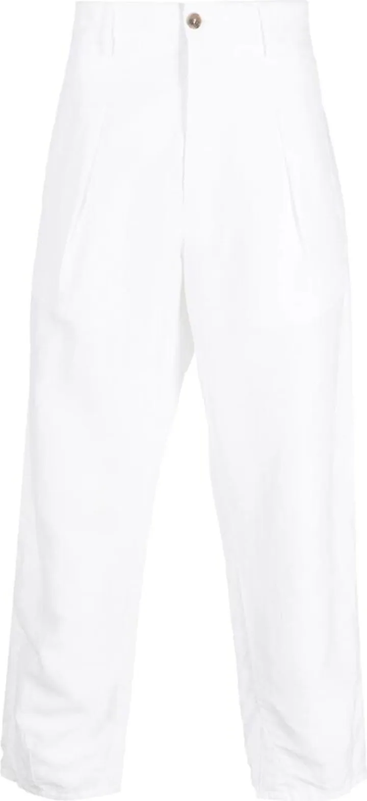 Pleat-Detail Cropped Trousers