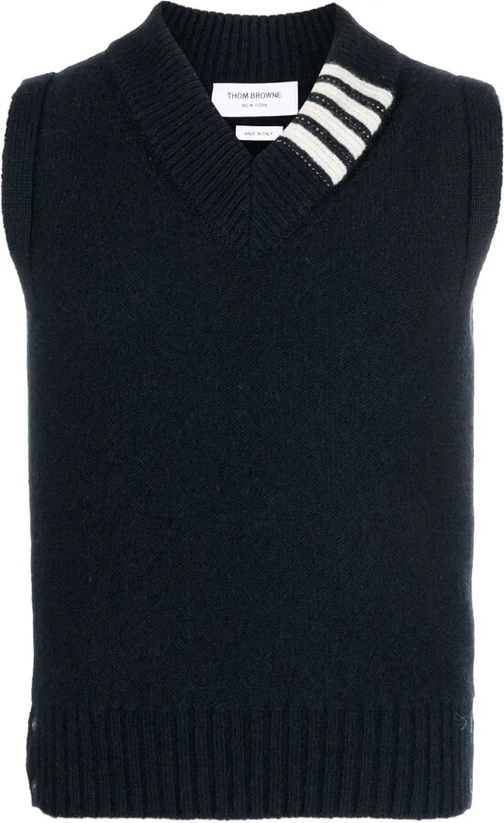 4-Bar stripe knit vest