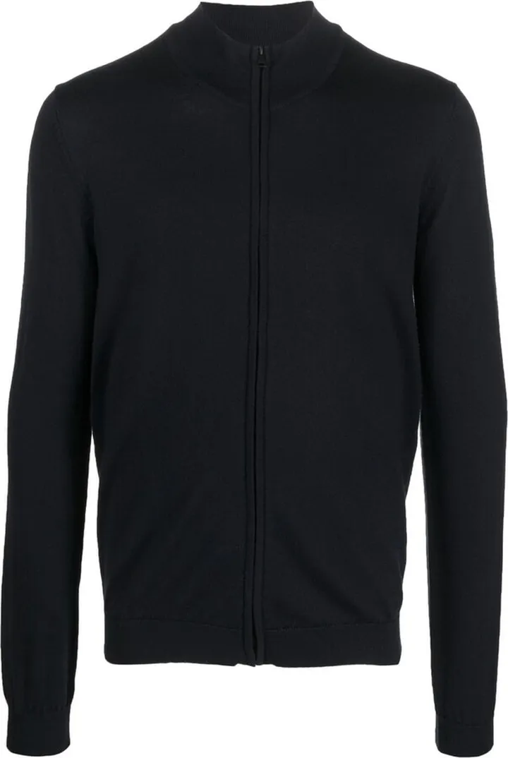 Ribbed-Knit Zip-Up Sweater