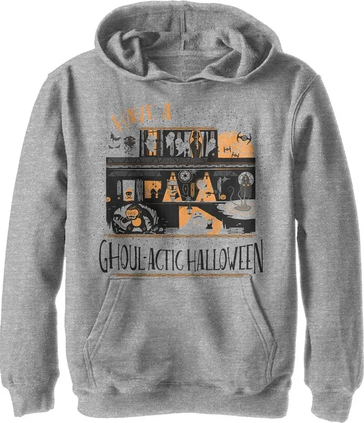 Boy's Star Wars Halloween Ghoulactic Haunted House Pull Over Hoodie - Athletic Heather - Small