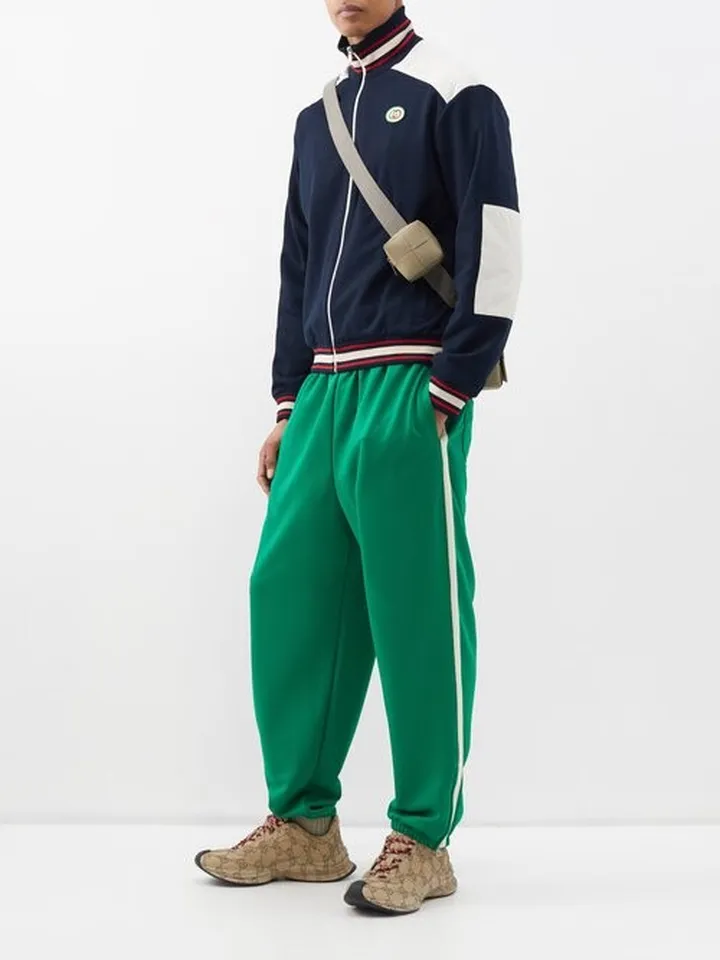Striped Cotton-jersey Track Pants