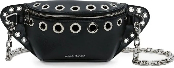 Biker punch-holes belt bag