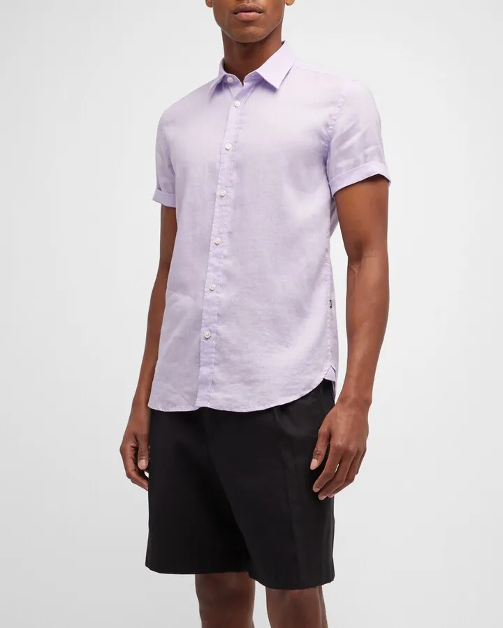 Men's Linen Short-Sleeve Shirt