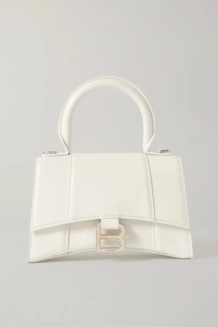 Balenciaga - Hourglass Xs Leather Tote - White