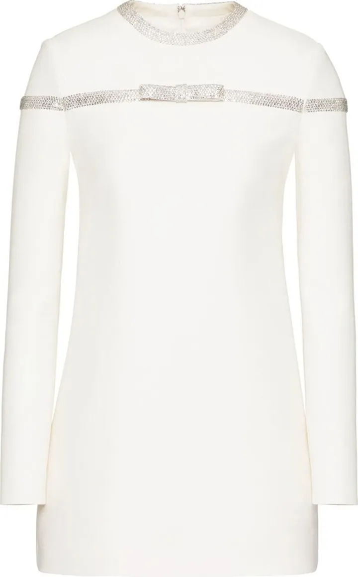 Crepe Couture embroidered short dress