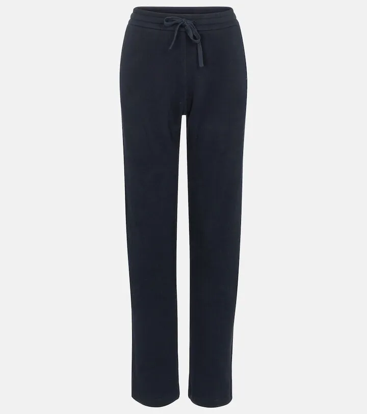 High-rise cotton trackpants