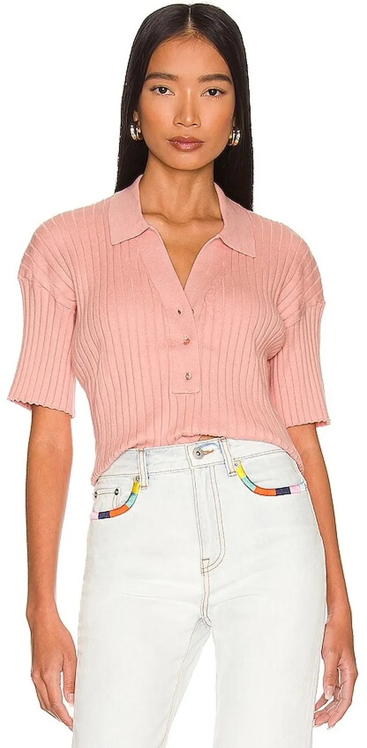 Ribbed Short Sleeve Polo