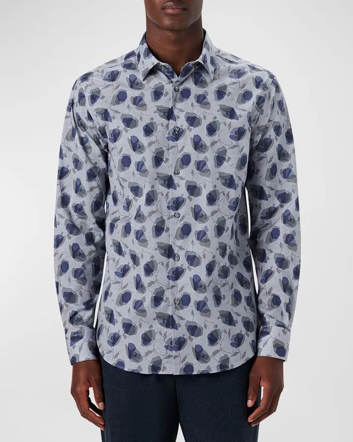 Men's Cotton-Stretch Sport Shirt