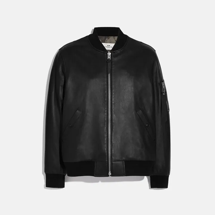 Leather Ma 1 Jacket