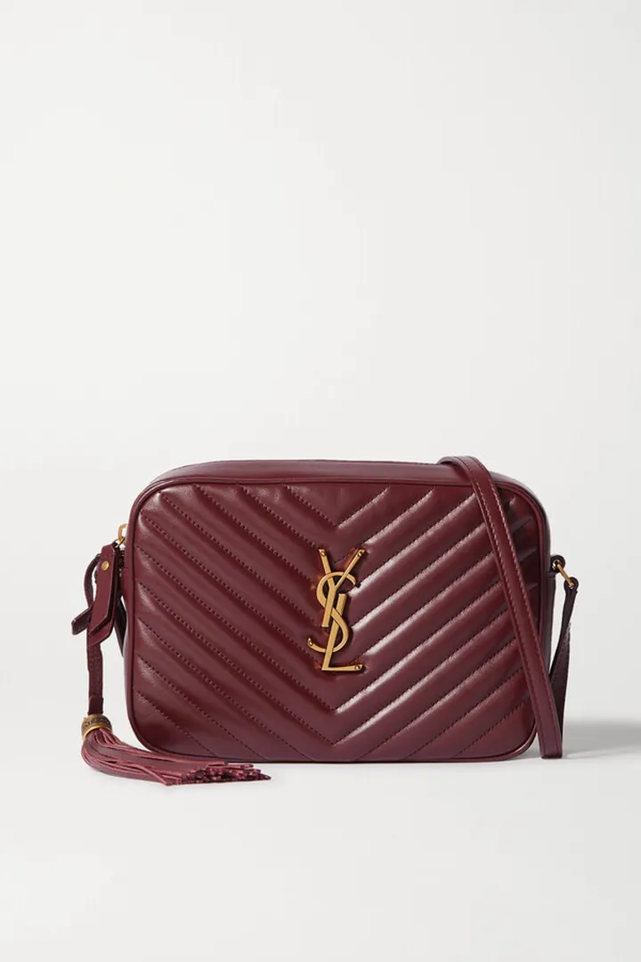 SAINT LAURENT - Lou Quilted Leather Shoulder Bag - Burgundy