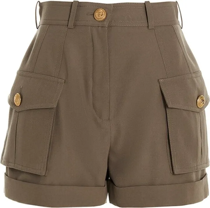 Balmain High-Waisted Cargo Pockets Shorts