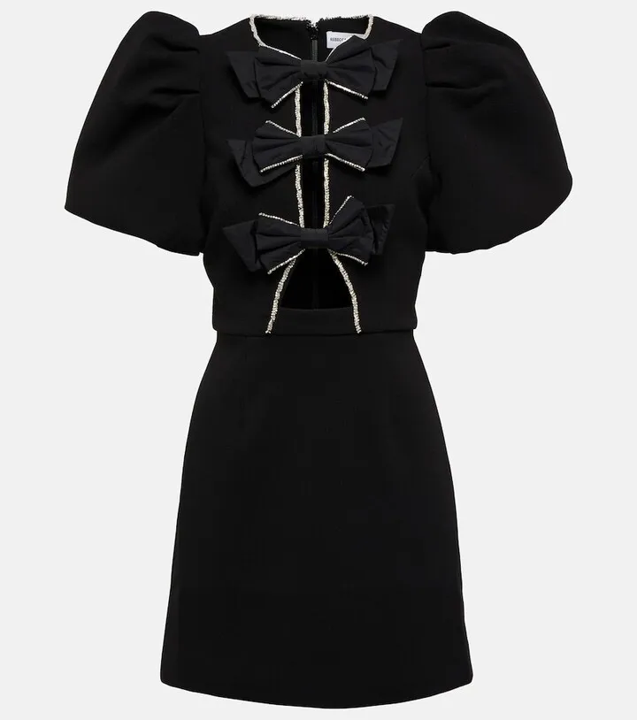 Katie bow-trimmed minidress
