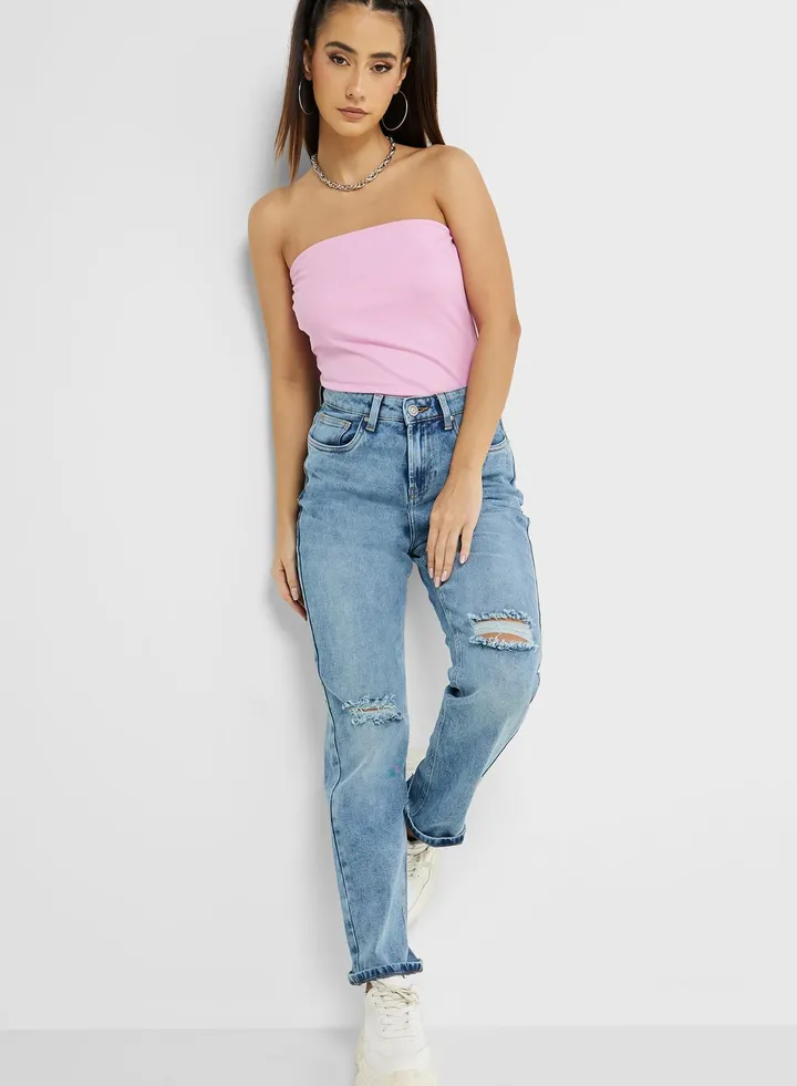 Ripped Balloon Leg Jeans