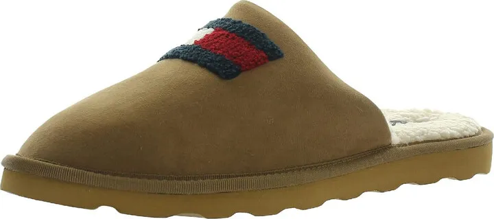 William Mens Faux Leather Faux Fur Slide Slippers