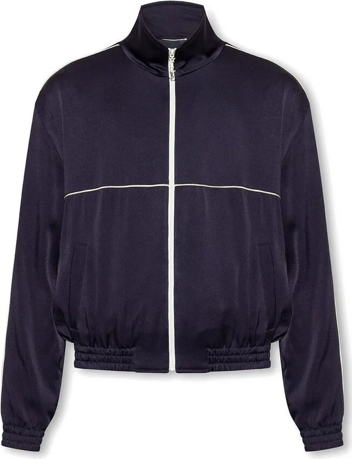 Saint Laurent Teddy Zipped Bomber Satin Jacket