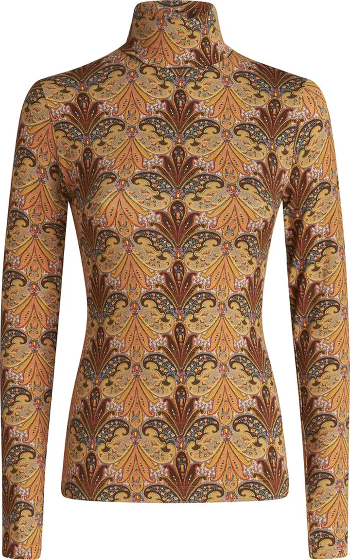 Women's Printed Turtleneck Top