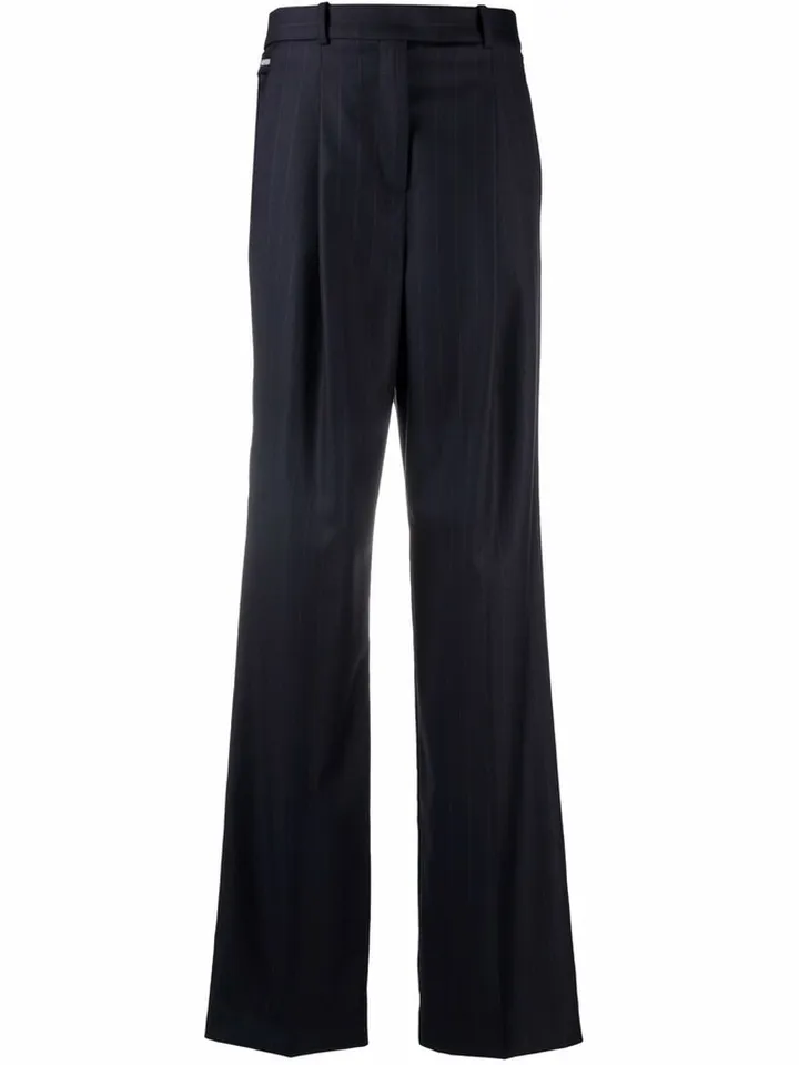 High-Waisted Pinstripe Trousers
