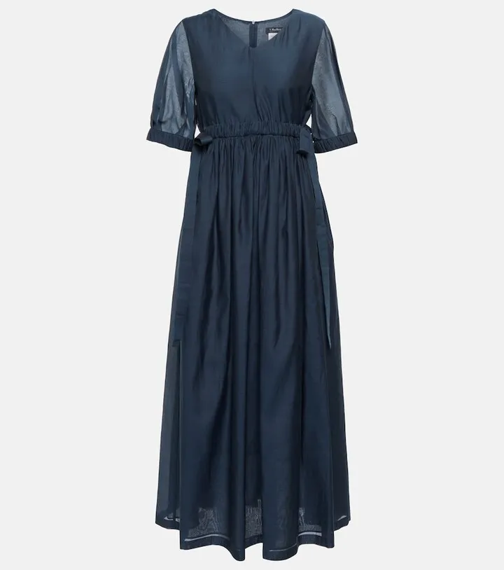 Flavia cotton and silk voile maxi dress