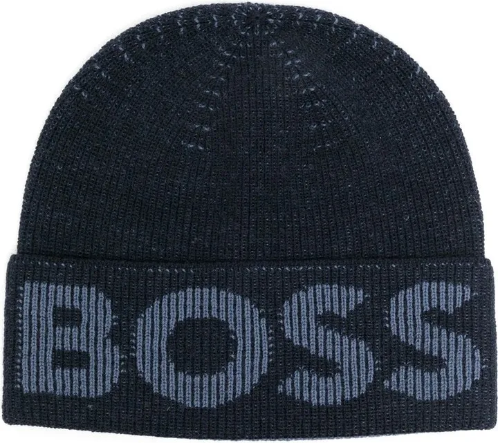 Lamichetto intarsia-knit logo beanie