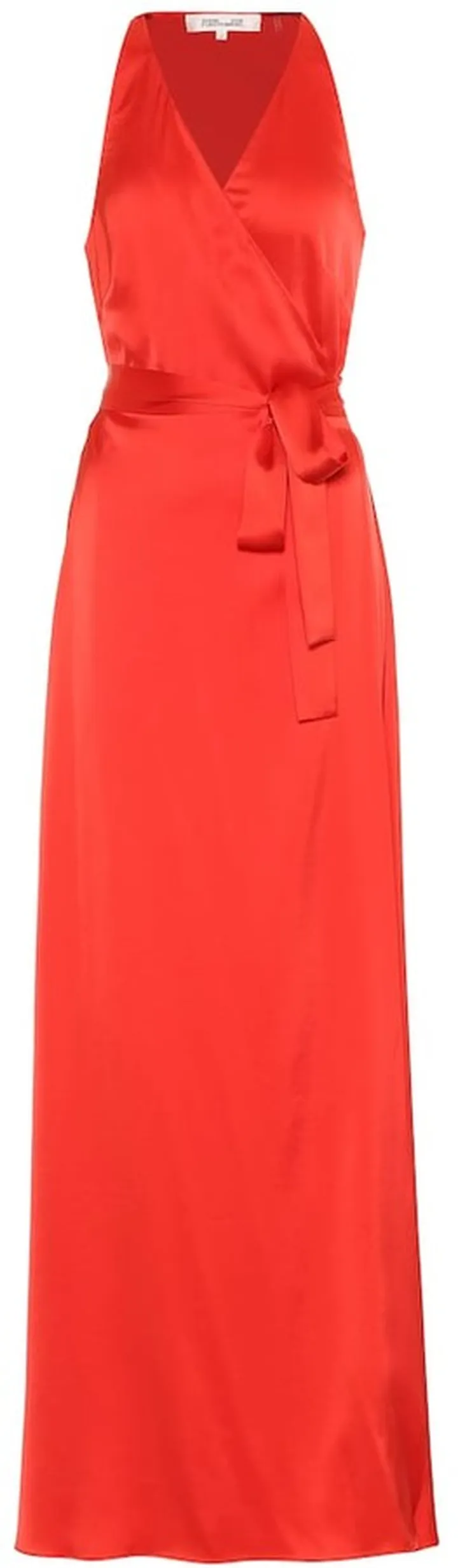 Paola satin maxi wrap dress
