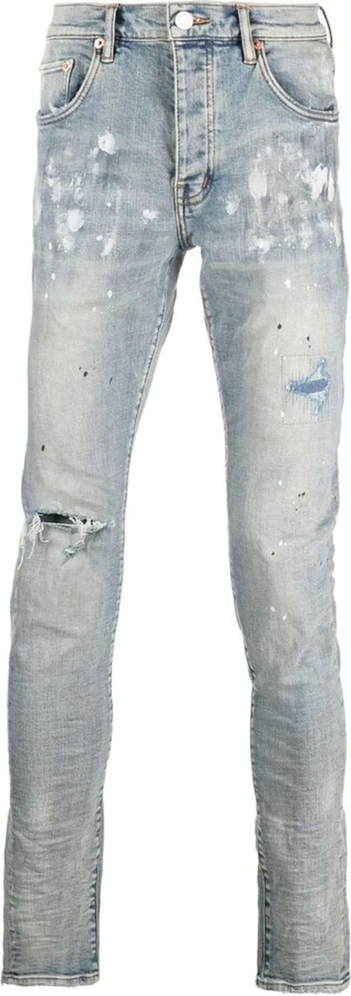 P001 distressed skinny-cut jeans
