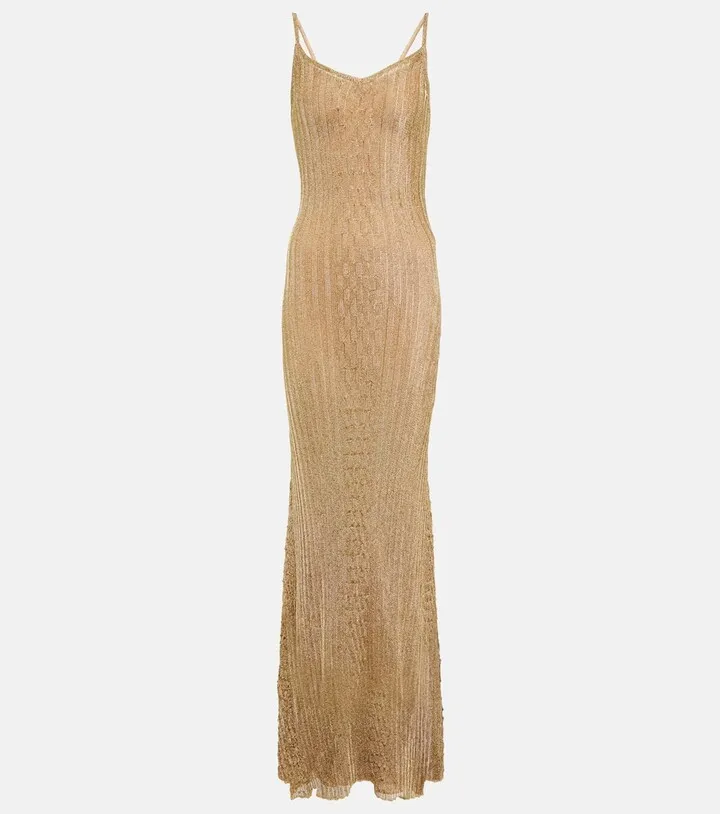 Metallic knit gown