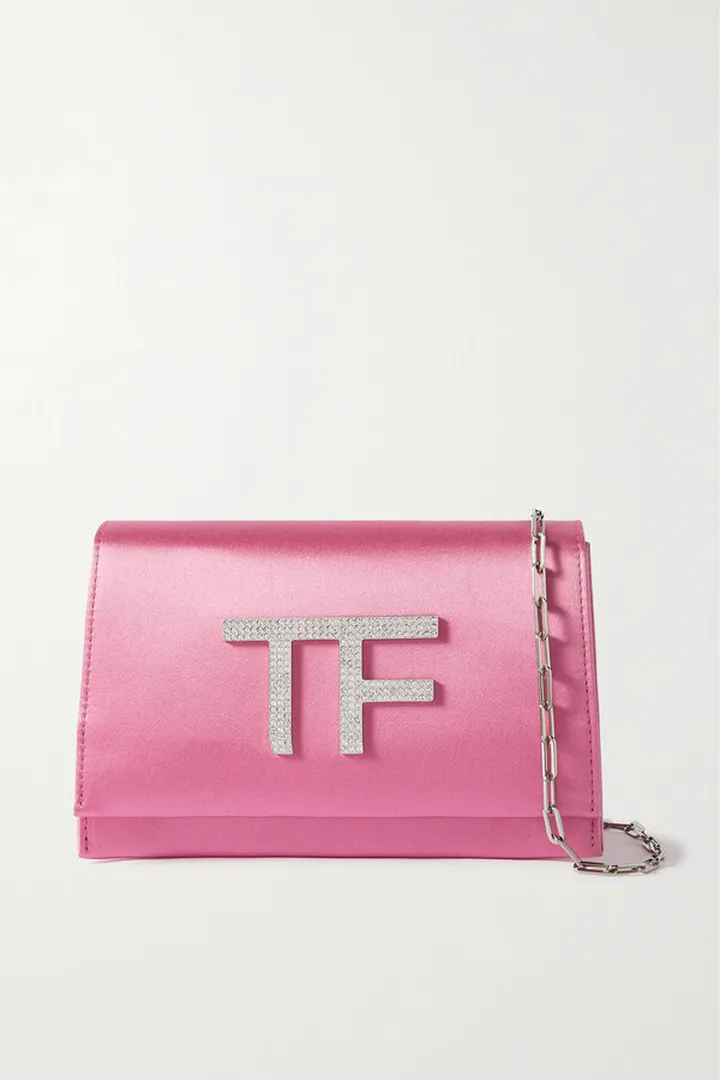 TOM FORD - Disco Mini Crystal-embellished Satin Shoulder Bag - Pink