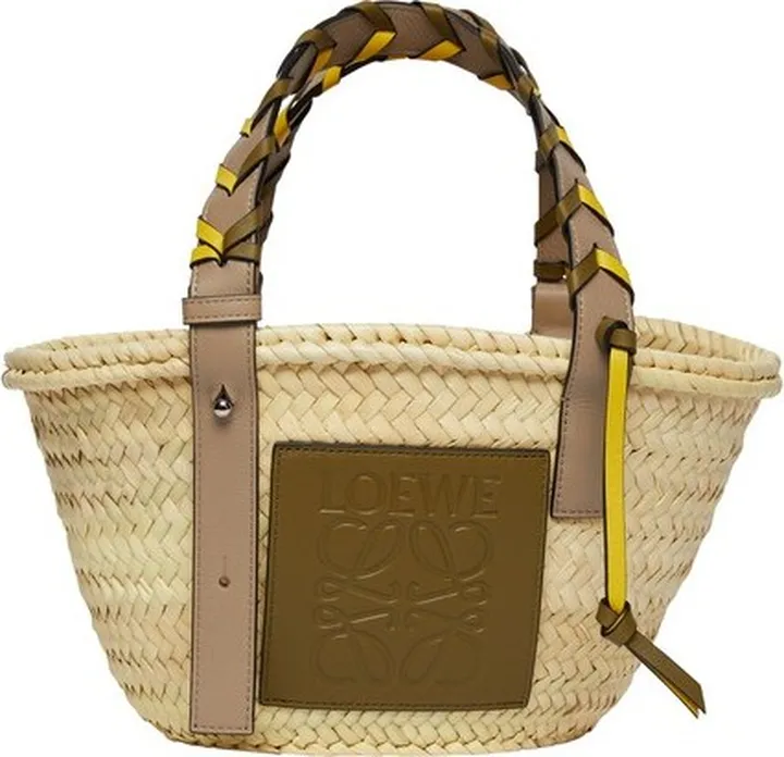Small basket bag with braided handle