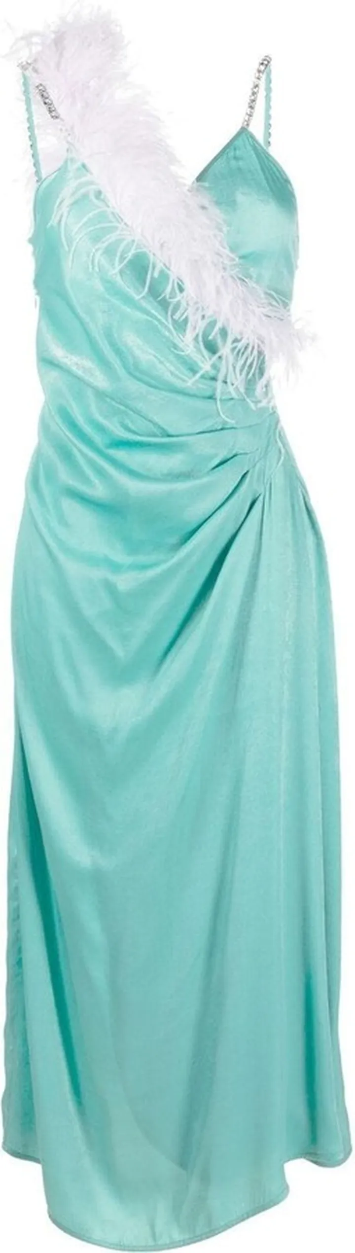Feather-Detail Midi Dress