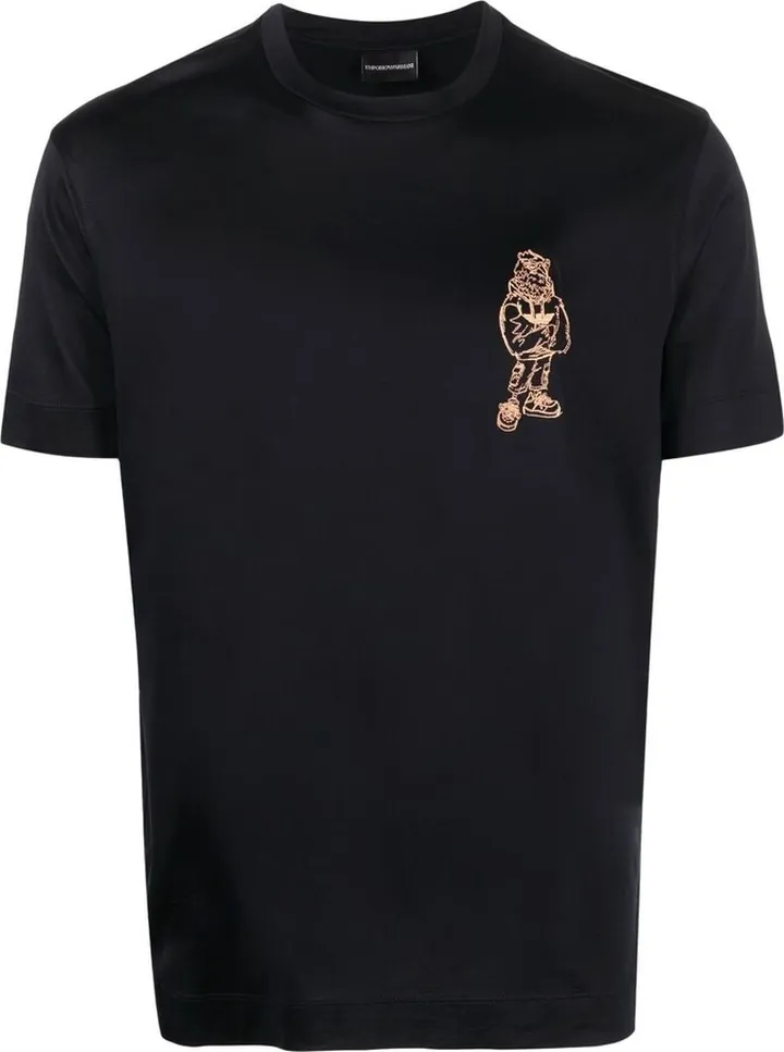 motif-embroidered short-sleeve T-shirt