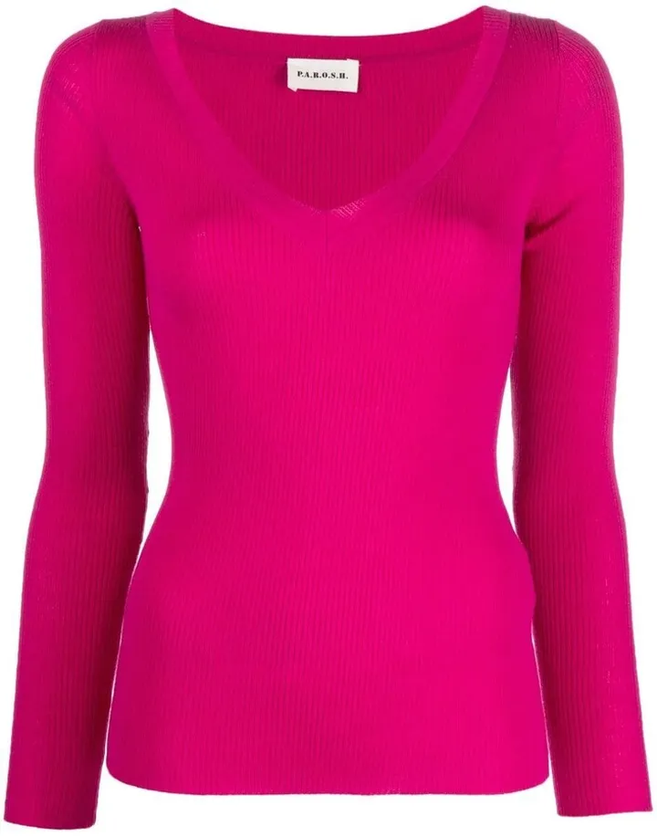 V-neck wool jumper