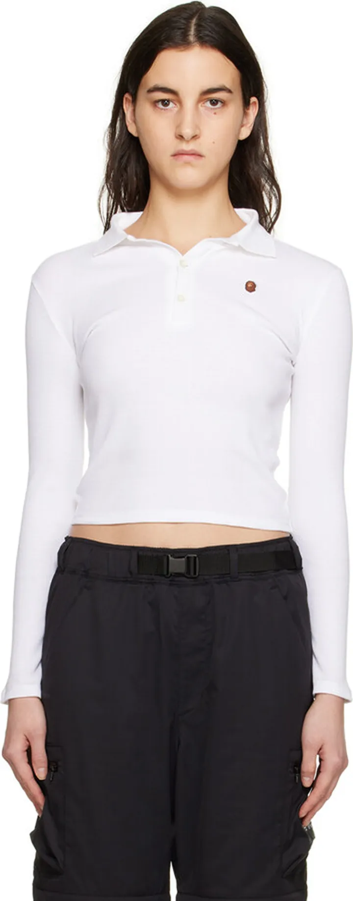 BAPE White Ape Head One Point Polo