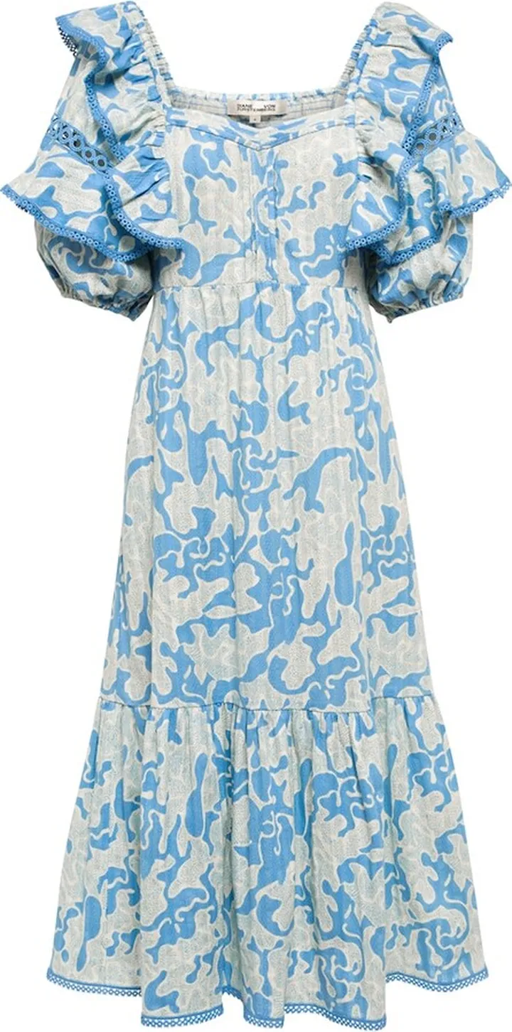 Oliver ruffled printed cotton midi dress