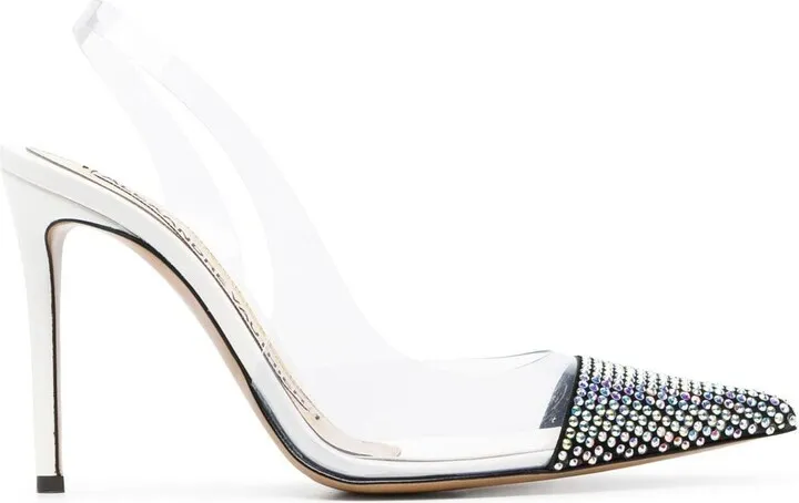 Amber Ghost 100mm crystal-embellished stiletto pumps