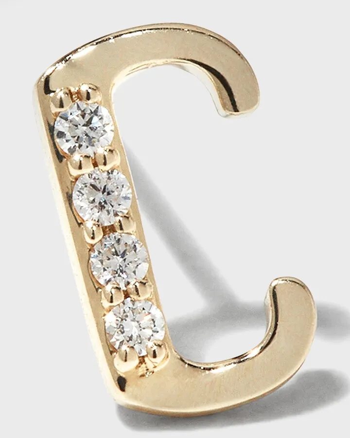 Single Initial Stud Earring