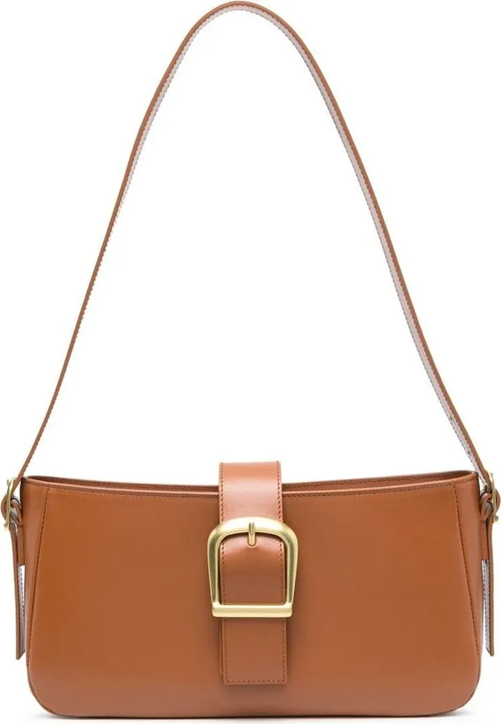 Decorative Buckle Leather Shoulder Bag