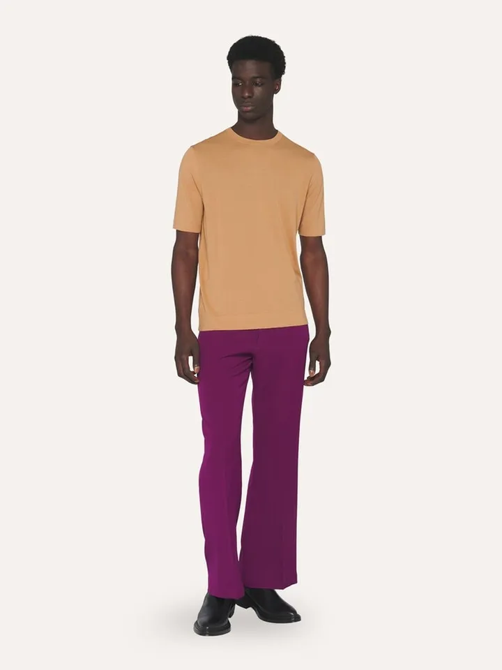 Ultralight Cotton T-shirt In Suede