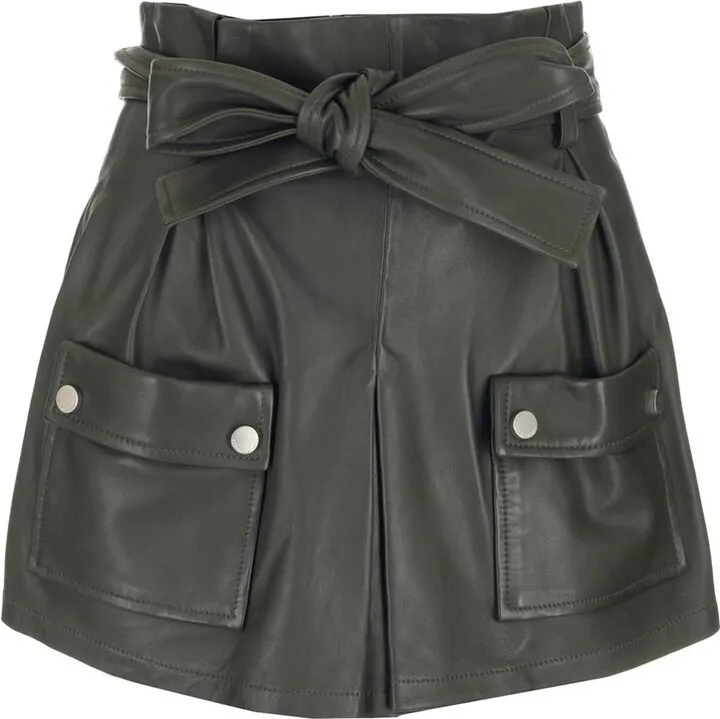 REDValentino Belted Leather Shorts