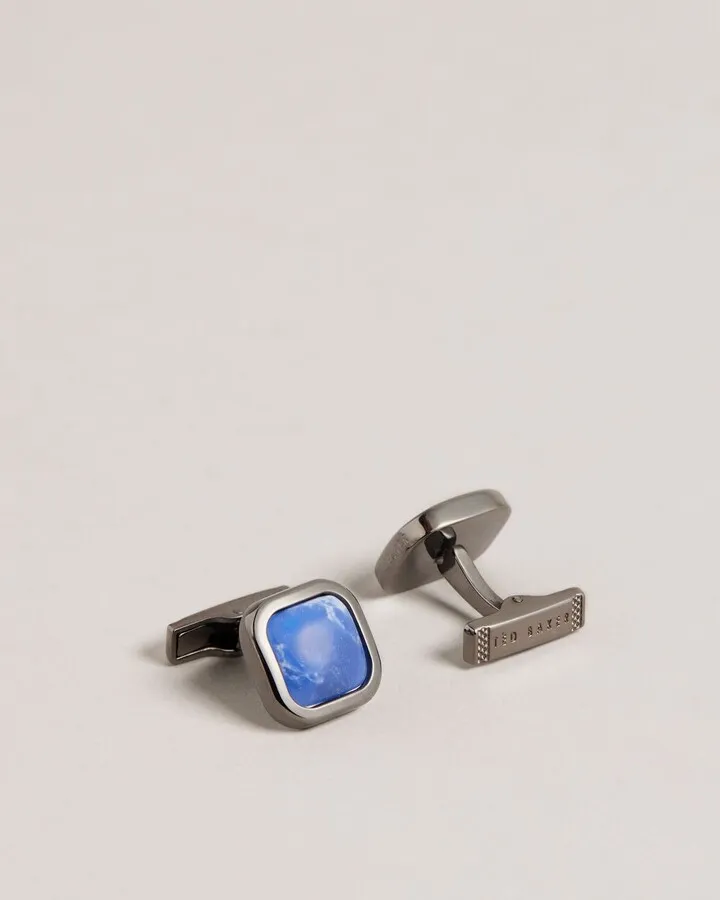 Marbled Cufflinks in Blue