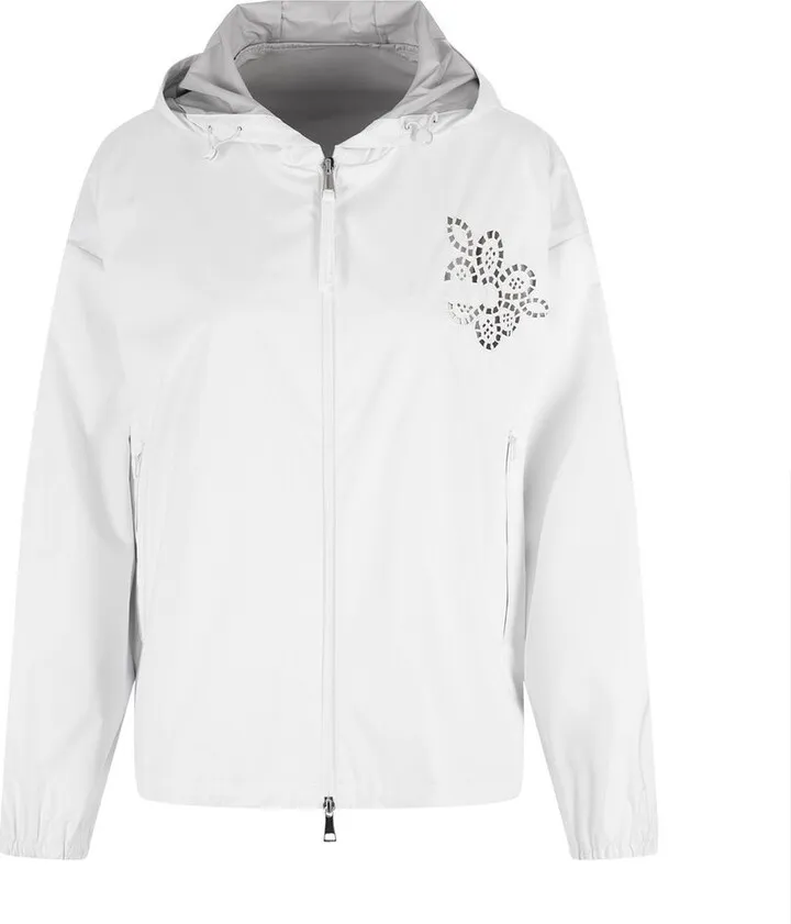 Moncler Floral Cut-Out Hooded Track Jacket