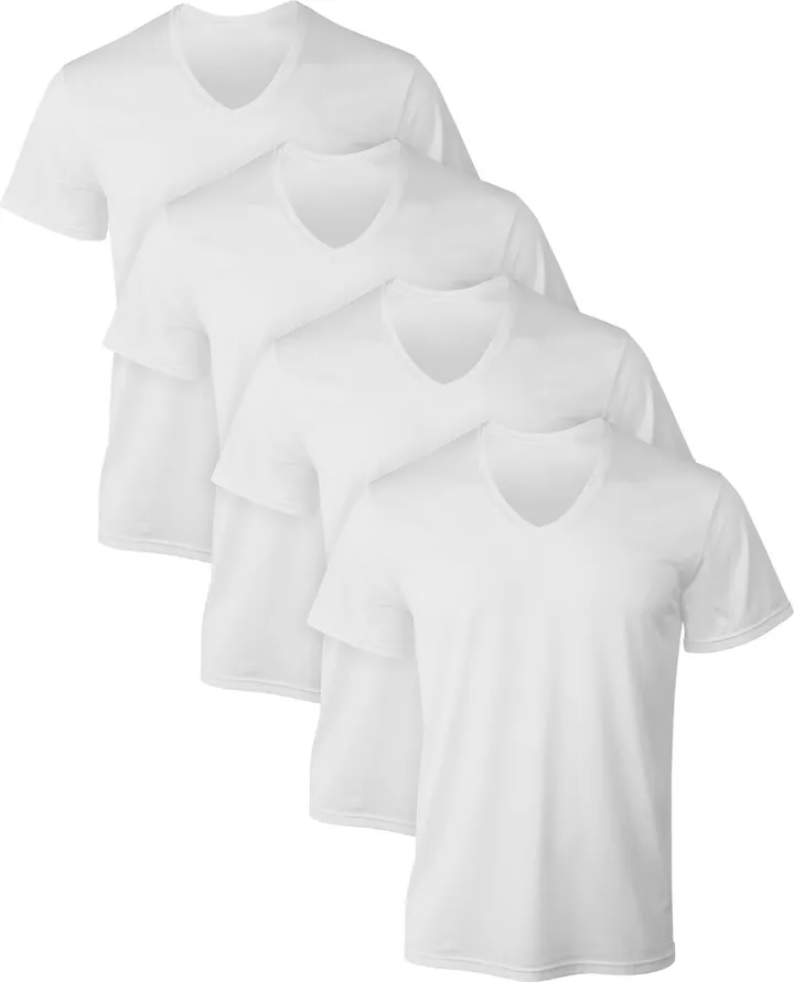 Hanes Men's X-Temp V-Neck Mesh T-Shirts - 4-pk.