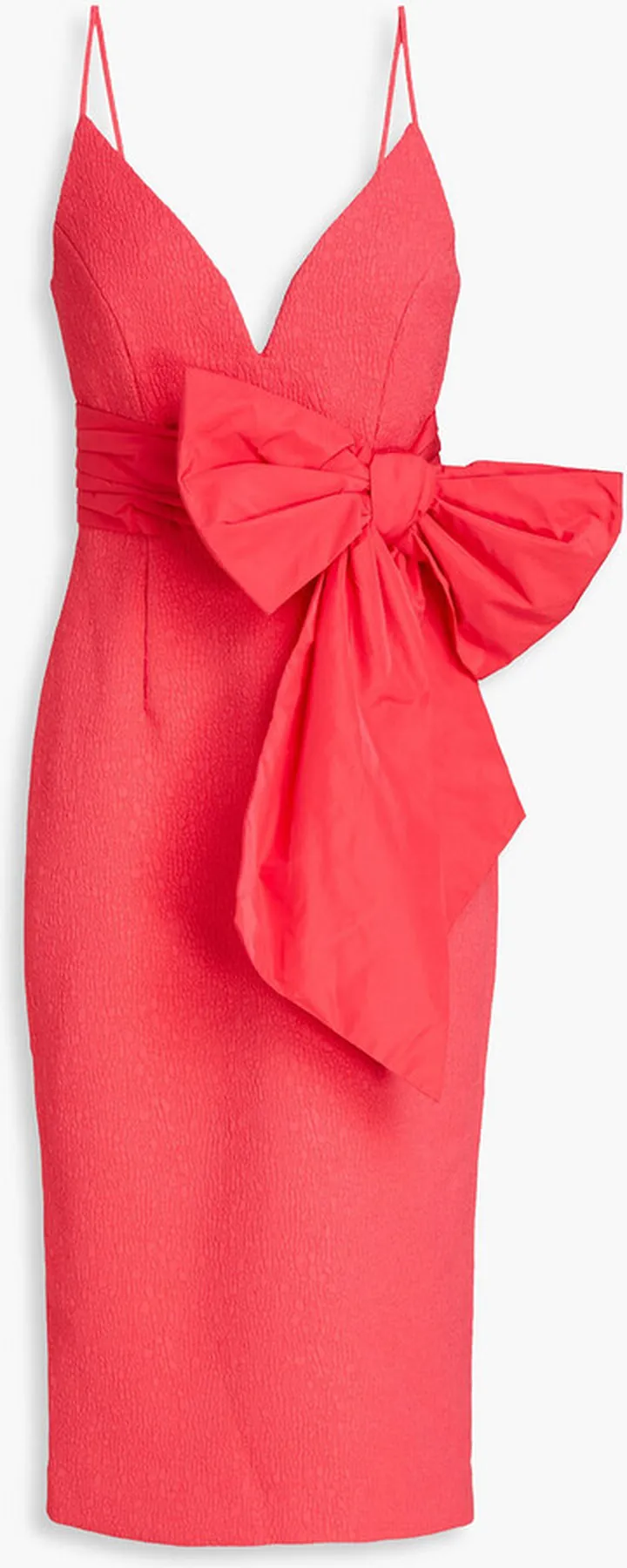 Caitlin bow-embellished cloqué midi dress