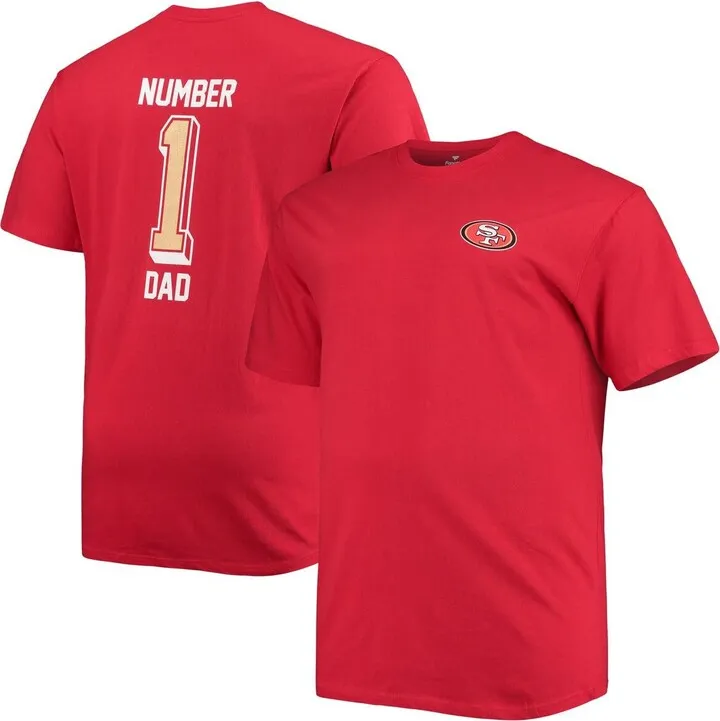 Men's Fanatics Branded Scarlet San Francisco 49ers Big and Tall #1 Dad 2-Hit T-shirt