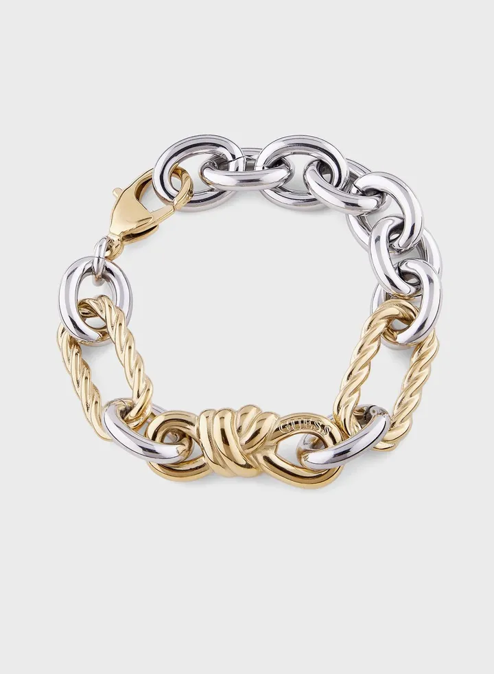 Silver Gold Cable Chain Bracelet