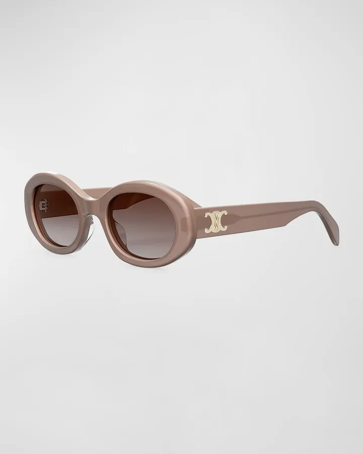 Triomphe Logo Oval Acetate Sunglasses