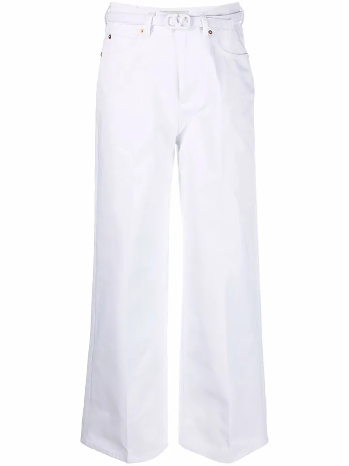 VLogo belt wide-leg jeans