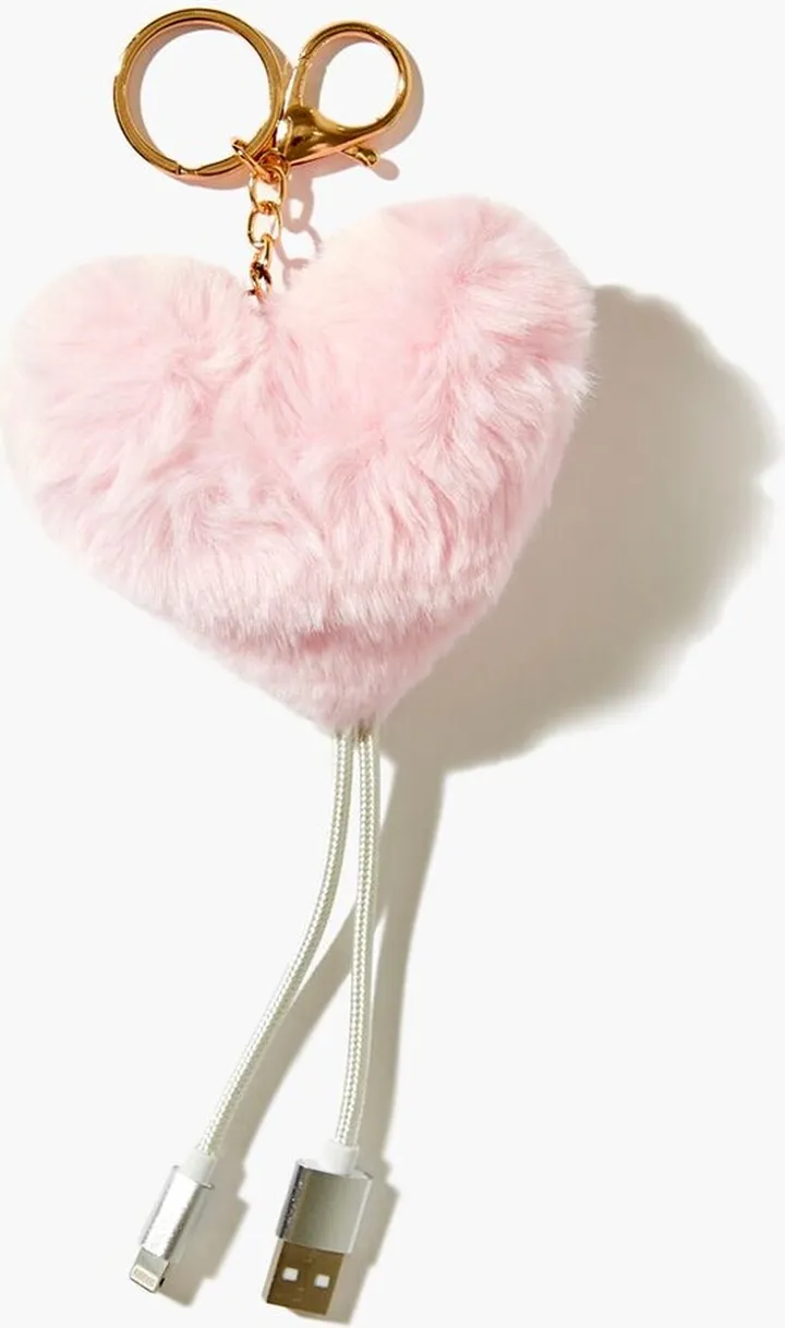 Plush Heart USB Keychain