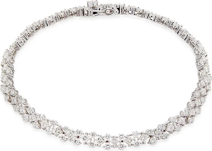 14K White Gold & 5 TCW Diamond Tennis Bracelet
