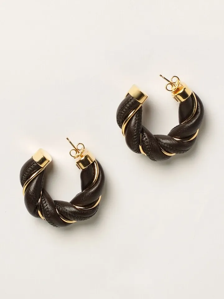 Bottega Veneta earrings with circles in woven nappa